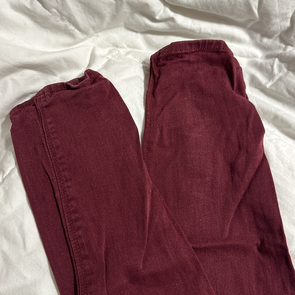 Express - Maroon Mid Rise Stretch Jeggings - 2R - Picture 3 of 6